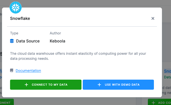 Screenshot - Connect to my data